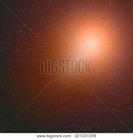 Space vector background with stars. Universe illustration. Colored cosmos backdrop with stars claster. Deep blue colors