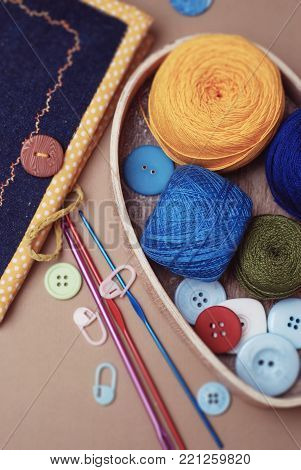 Colorful Knitting Coil kein Yarns and Crochet