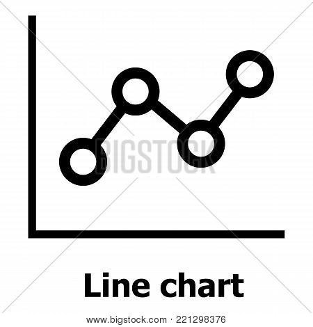 Line chart icon. Simple illustration of line chart vector icon for web.