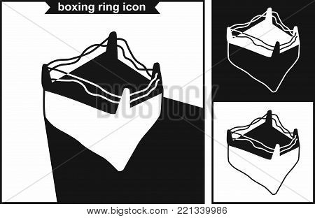 Boxing ring icon in black style isolated on white background. Boxing symbol stock vector illustration.