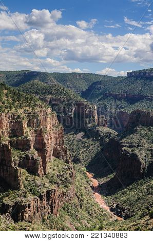 Overlook Of The Becker Butte And The Salt River In The Fort Apache Reservation, Arizona