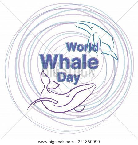 World Whale Day. Two whales on a white background.