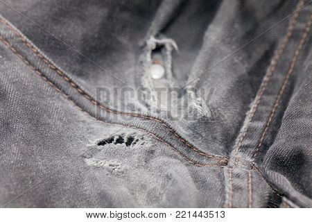 close up damage of crotch dirty jean