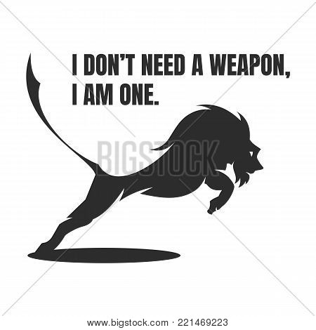 Vector lion with typography. Modern and High quality Illustration for multipurpose.