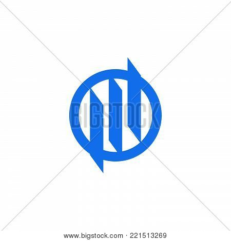 Blue bars in a circle logo design