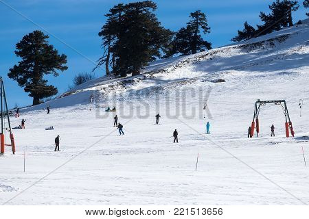 Ski Resort Vasilitsa In The Mountain Range Of Pindos, In Greece.
