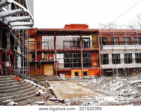 Construction Of Industrial Building Facade Metal Elements