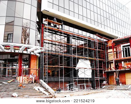 Construction Of Industrial Building Facade Metal Elements