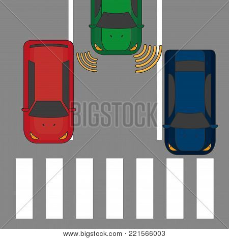 Autonomus car of futuristic transportation and vehicle theme Vector illustration