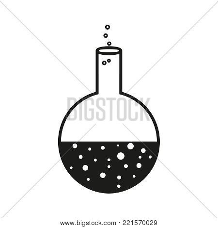 Chemistry black icon on the white background