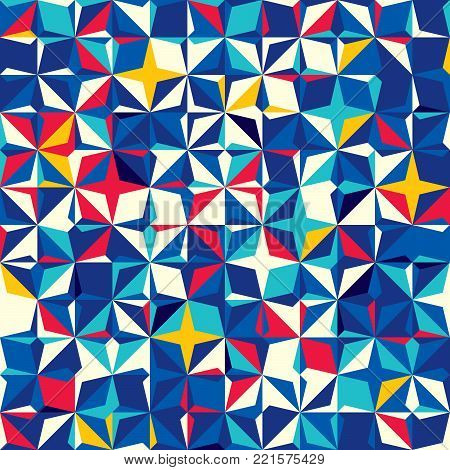 Abstract seamless pattern of squares and diagonal forms. An optical illusion of movement.