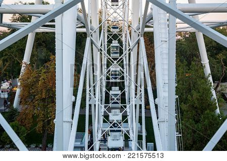 ROSTOV-ON-DON, RUSSIA - CIRCA OCTOBER 2016: The One Sky Ferris Wheel in Rostov-on-Don, popular tourist attraction.