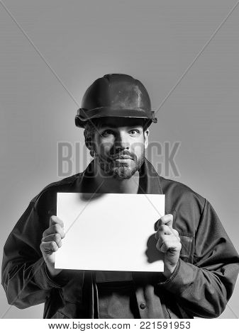 Surprised Man Keeps Blank Paper