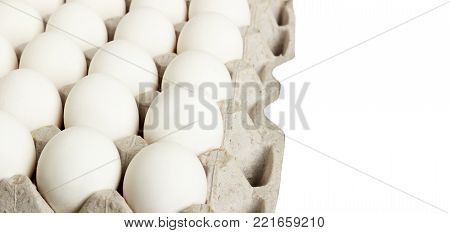 white Eggs pack isolated on white background.