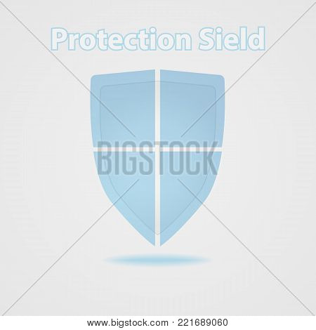 Protection shield. Technology security, encode and decrypt, vector illustration.