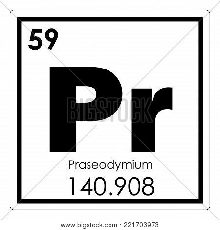 Praseodymium chemical element periodic table science symbol