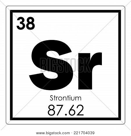 Strontium chemical element periodic table science symbol