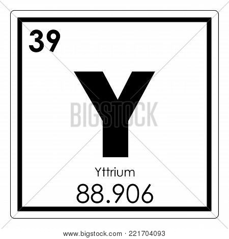 Yttrium chemical element periodic table science symbol