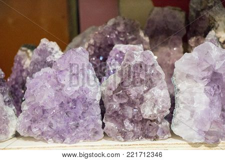 Raw Violet Amethyst Rock With Crystal Ametist Esoteric