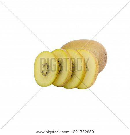 Gold kiwi fruit isolated on a white background
