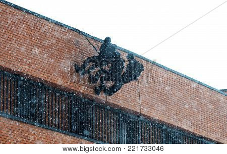 Special force in counter terrorist operation on winter day