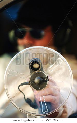 Spy in secret audio visual surveillance at day