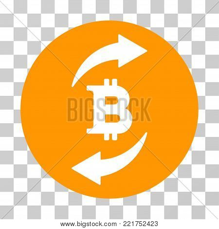 Bitcoin Exchange vector icon. Illustration style is flat iconic symbol on a chess transparent background.