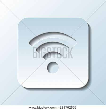 Paper Carved  Symbol of Wi-Fi   - Vector Illustration