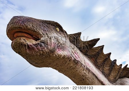 amargasaurus under blue sky no logo and no trademark