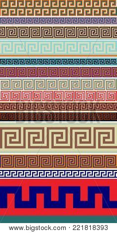Ancient Greek Decorative Seamless Border Meander - Abstract Vector  Repeated Motif