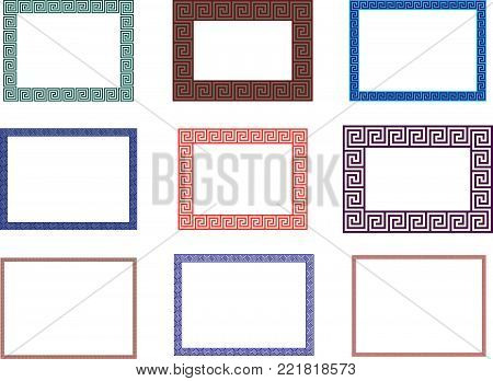 Ancient Greek Decorative Border Frame  Meander Pattern - Abstract Vector  Repeated Motif