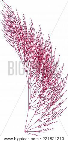 Flat Vector Computer Generated  L-system Branching Fractal  - Generative Art