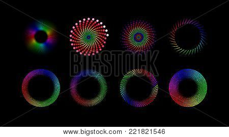 Vector Iridescent Phyllotaxis Rings  - Generative Art