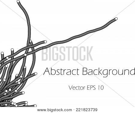 Abstract Vector Background  with Tentacles Black nd White Plexus