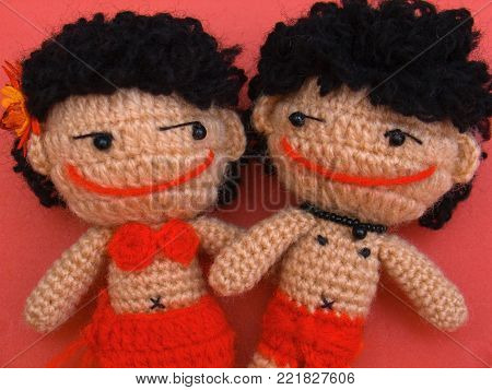 This is a barbarian wool doll, original barbarian was Semang (Negrito) live in southern Thailand.