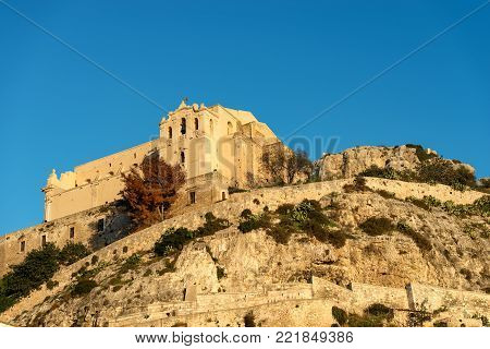 The Church of San Matteo (St. Matthew) at sunset. Scicli, Ragusa, Sicily island, Italy, Europe