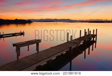 Lovely Old Timber Jetty At Sunrise
