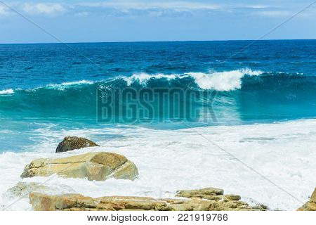 Rocky Ocean Waves Coastline