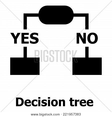 Decision tree icon. Simple illustration of decision tree vector icon for web.