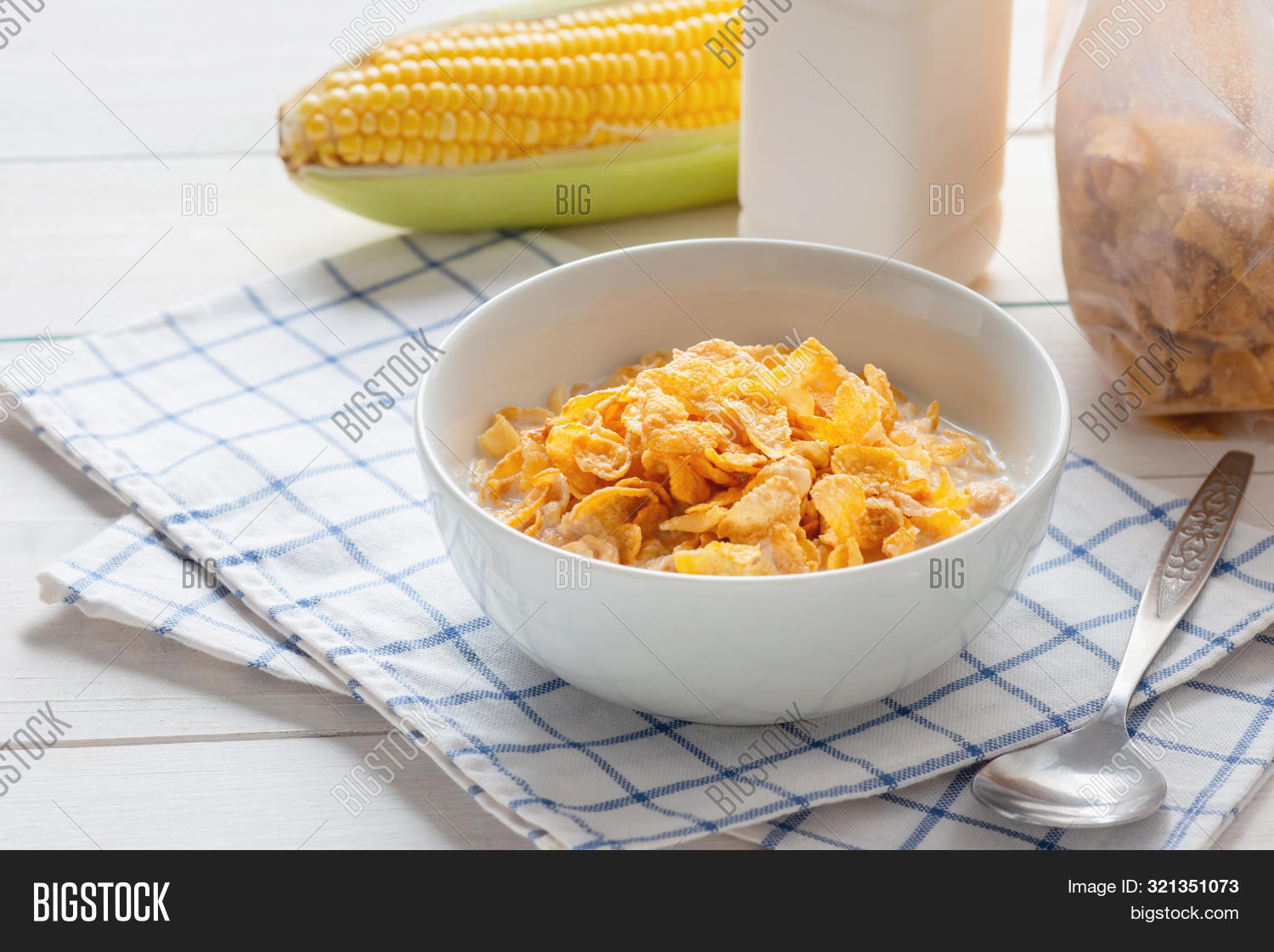 Corn Flakes Bowl Milk Image & Photo (Free Trial) Bigstock