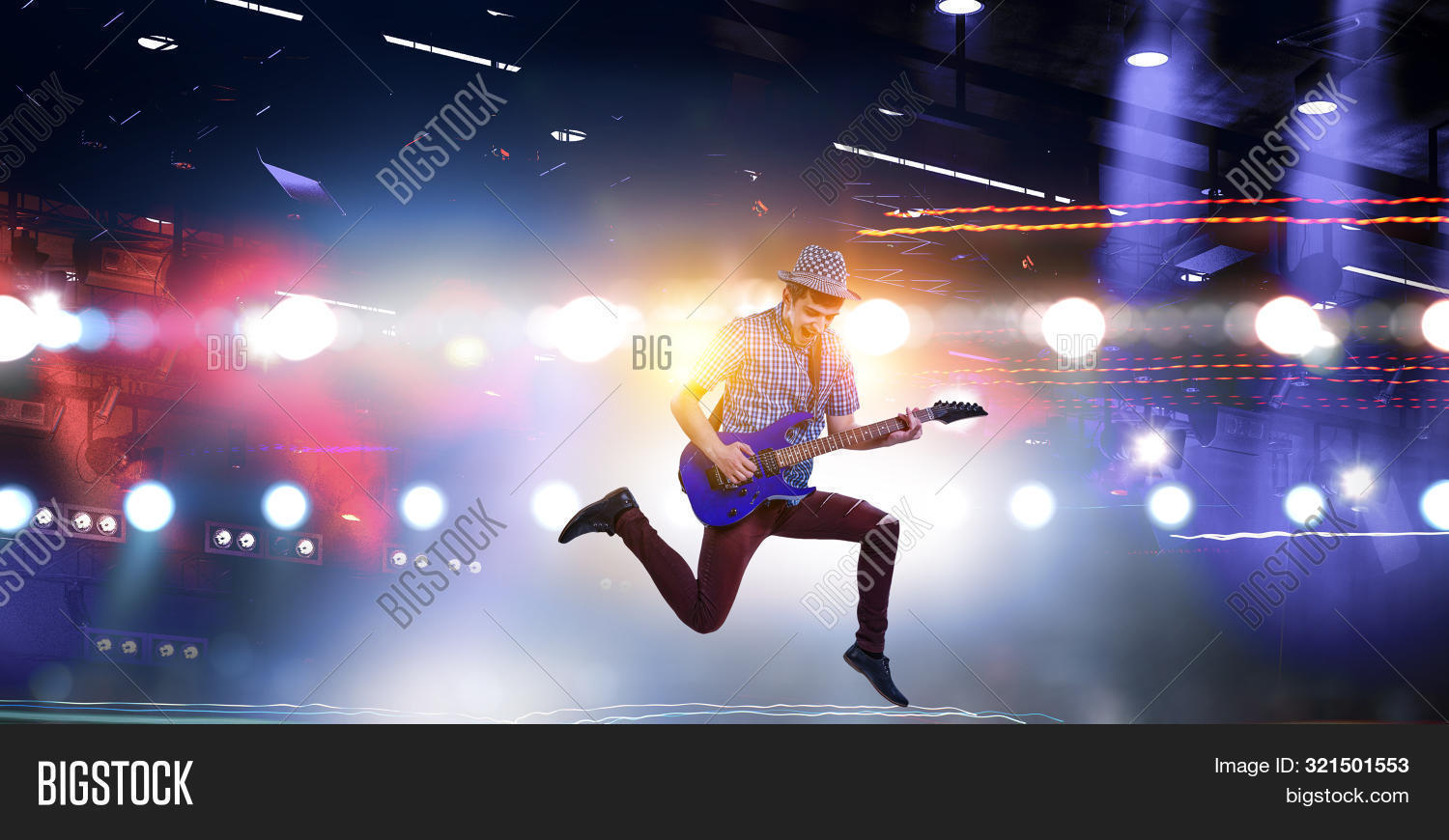 Guitar Player Jumping Image & Photo (Free Trial) Bigstock