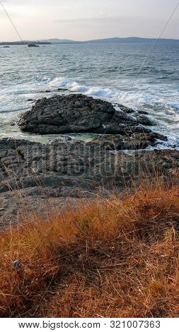 Amazing Sunset Seascape Of The Coastline Of Lozenets, Burgas Region, Bulgaria
