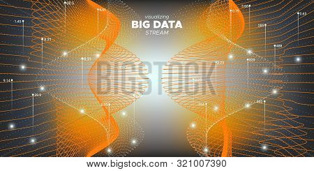 Big Data Trade. Technology Visualization. Big Data Background. Orange 3d Wave Abstract. Orange Matri