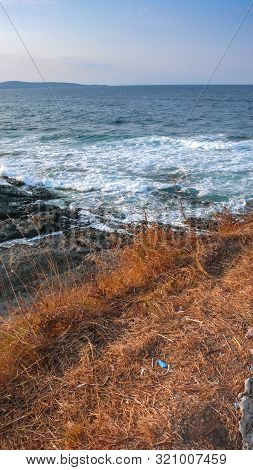 Amazing Sunset Seascape Of The Coastline Of Lozenets, Burgas Region, Bulgaria