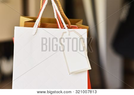 Cllose Up Of Colorful Paper Shopping Bag