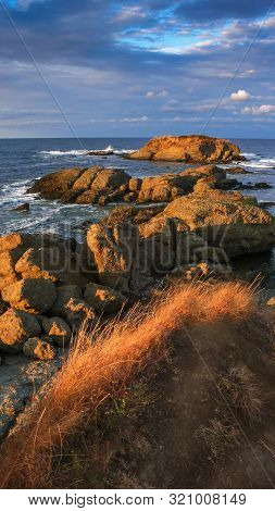 Amazing Sunset Seascape Of The Coastline Of Lozenets, Burgas Region, Bulgaria