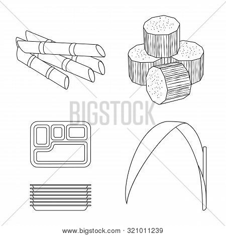 Isolated Object Of Sugar And Field Icon. Set Of Sugar And Plantation Stock Symbol For Web.