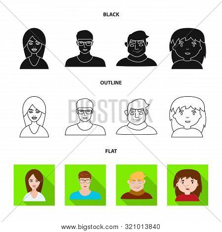 Vector Design Of Avatar And Person Logo. Collection Of Avatar And Profession Vector Icon For Stock.