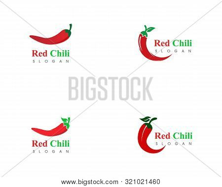 Red Hot Set Natural Of Chili Icon Template Vector Illustration