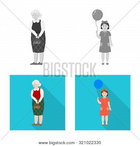 Vector Design Of Character And Avatar Icon. Set Of Character And Portrait Vector Icon For Stock.